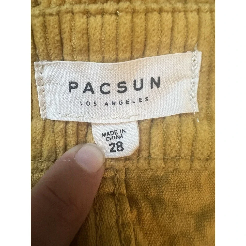 Mustard Yellow‎ Pacsun Corduroy Mid Skirt Size 28 100% Cotton
